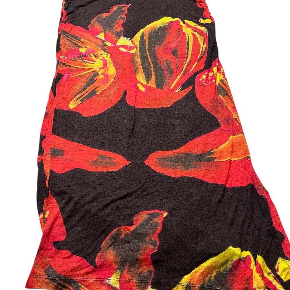 Floral Maxi Skirt in Red and Black